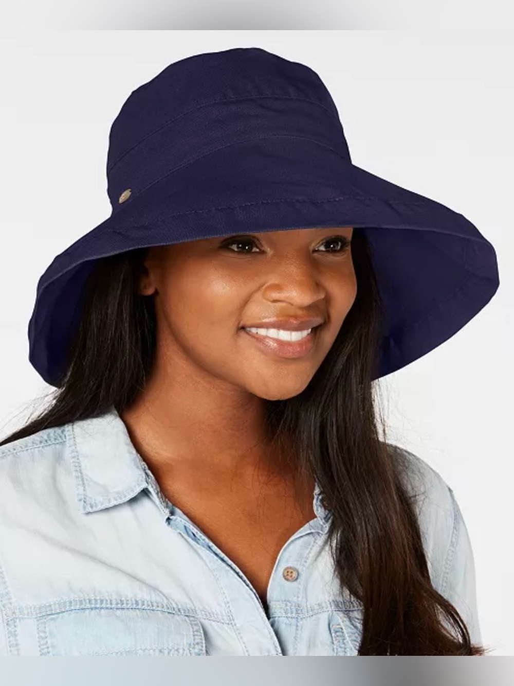 [NWT] Scala Navy Packable Cotton UPF50+ Sun Hat